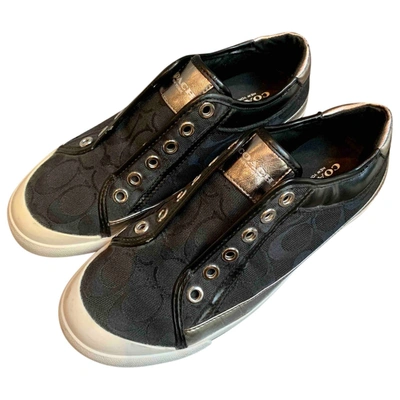 Pre-owned Coach Cloth Trainers In Black