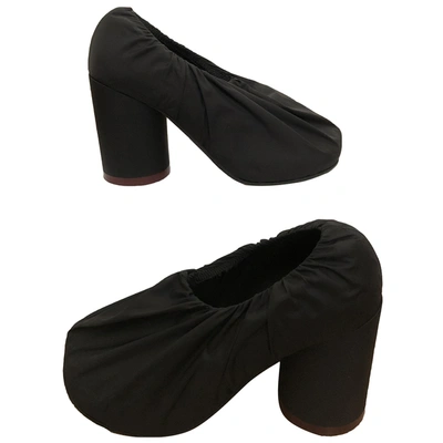 Pre-owned Mm6 Maison Margiela Cloth Heels In Black