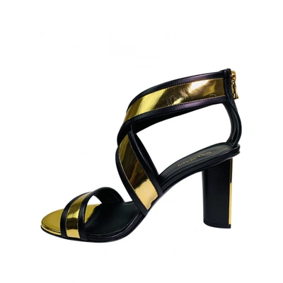 Pre-owned Balmain Leather Sandals In Gold