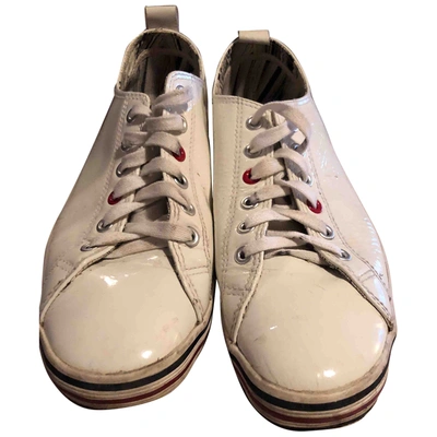 Pre-owned Paul Smith Patent Leather Trainers In White