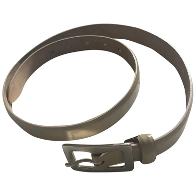 Pre-owned Emporio Armani Leather Belt In Beige