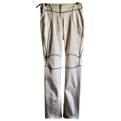 Pre-owned Costume National Straight Pants In White