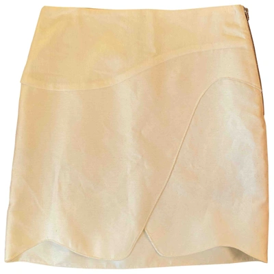 Pre-owned The Kooples Linen Mini Skirt In White