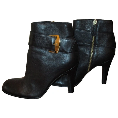 Pre-owned Juicy Couture Leather Ankle Boots In Black