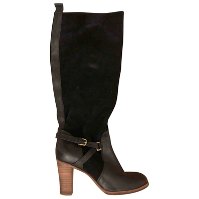Pre-owned Comptoir Des Cotonniers Leather Boots In Black