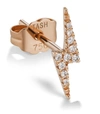 Maria Tash 11mm Diamond Lightning Bolt Th In Rose Gold/diamond