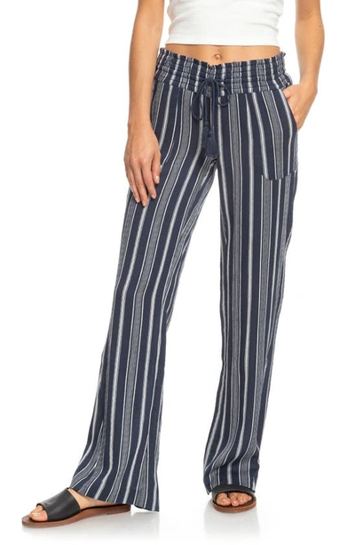 Roxy Oceanside Stripe Pants In Mood Indigo Oceanside Stripes