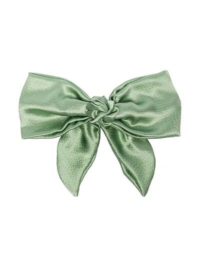 Jennifer Behr Green Naples Silk Bow Hair Clip