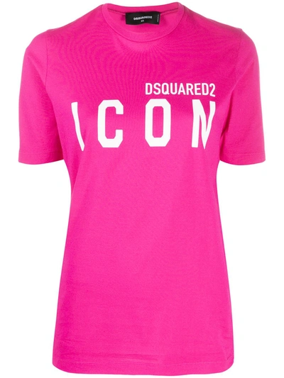 Dsquared2 Printed Logo T-shirt In Pink