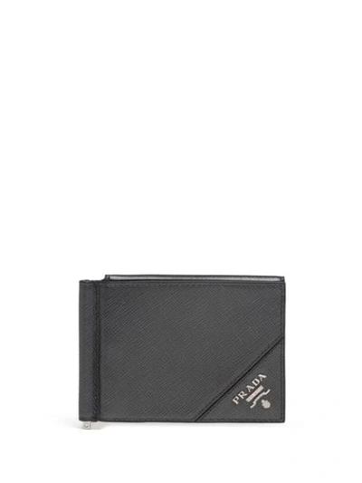 Prada Snap-fastening Wallet In Grey