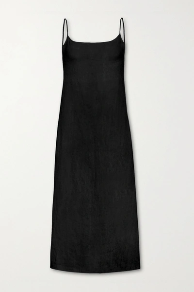 Anemone The Km Cupro Midi Dress In Black