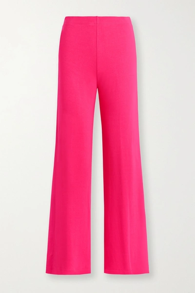 Leset Strech-terry Wide-leg Pants In Bright Pink