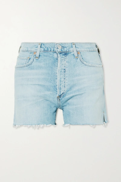 Citizens Of Humanity Marlow Distressed Organic Denim Shorts In Light Denim