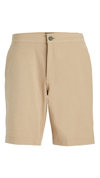 Faherty Belt Loop All Day Hybrid Shorts In Khaki