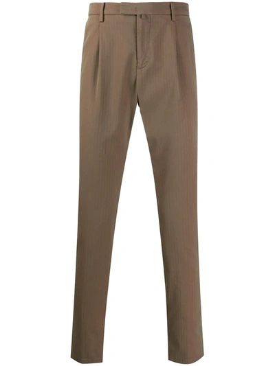 Briglia 1949 Striped Chino Trousers In Brown