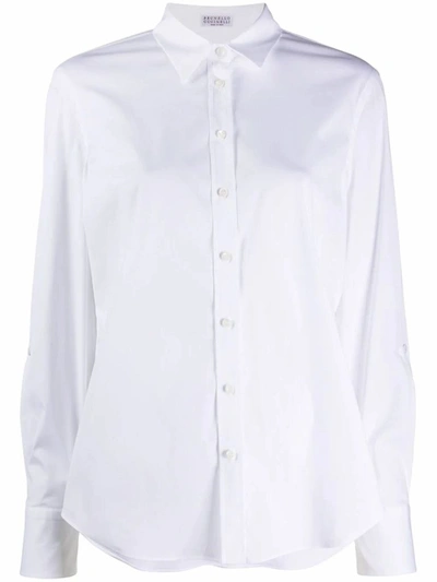 Brunello Cucinelli Women's White Cotton Shirt