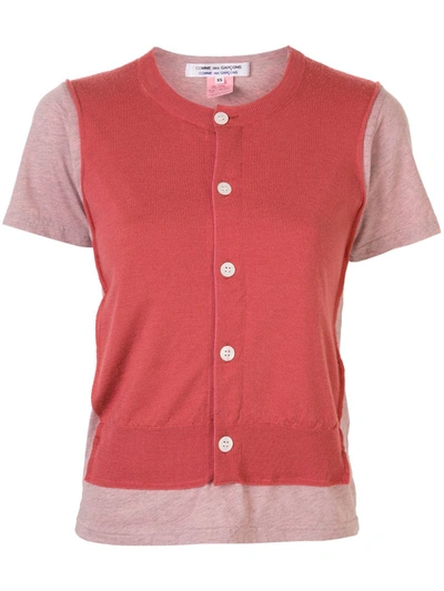 Pre-owned Comme Des Garçons Layered Cardigan T-shirt In Pink