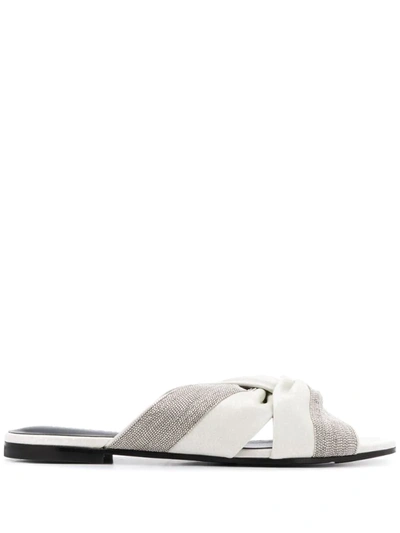 Fabiana Filippi Bead-embellished Sandals In White