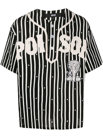 Ktz Striped Baseball Shirt In Black