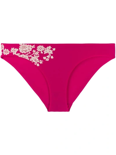 Carine Gilson Lace Applique Swim Bottom In Pink