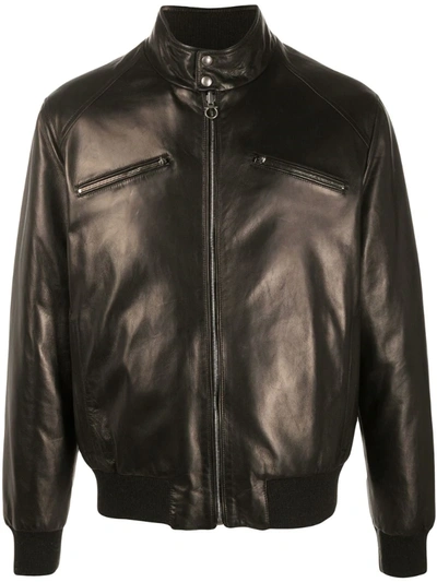 Ferragamo Zip-front Long-sleeve Jacket In Black