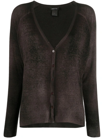 Avant Toi Deep V-neck Cardigan In Brown