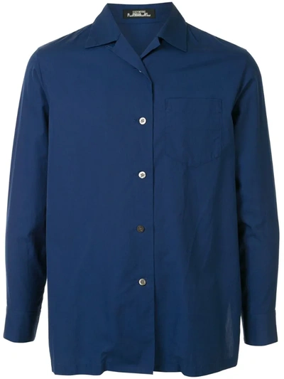 Pre-owned Issey Miyake Storm Flap Shirt In Blue