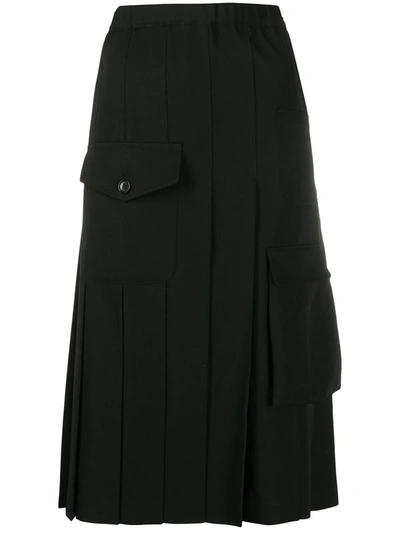 Comme Des Garçons Comme Des Garçons Pleated Utility Pocket Skirt In Black
