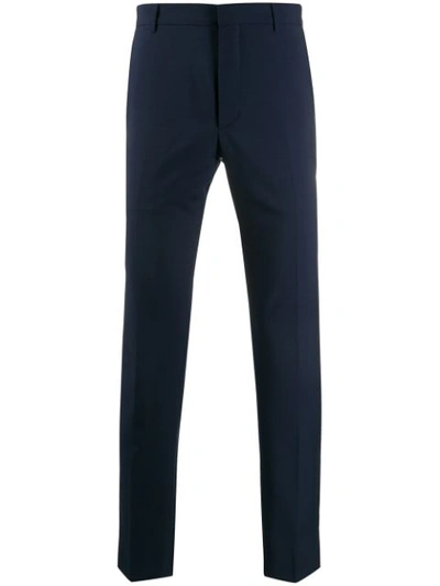Prada Stitching Detail Tailored Trousers In Blue