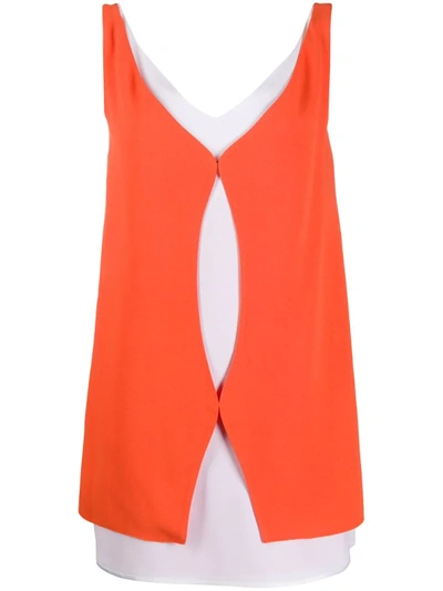 Courrèges Colour-block Mini Shift Dress In Orange