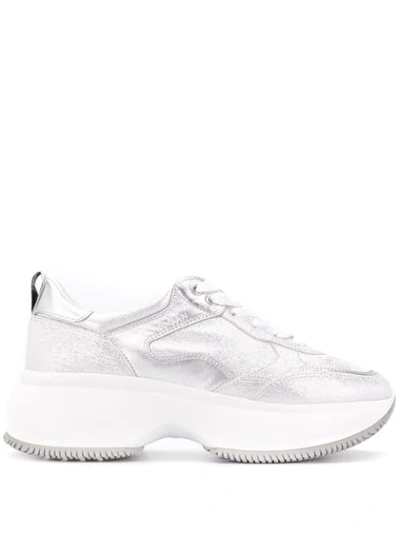 Hogan Chunky Sole Sneakers In Silver