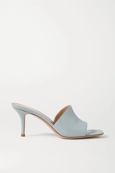 Gianvito Rossi 70 Leather Mules In Blue