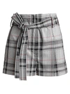 3.1 Phillip Lim / フィリップ リム Belted Prince Of Wales Checked Jacquard Shorts In White-navy-hot Pink