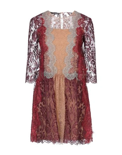Alberta Ferretti Short Dresses In Maroon