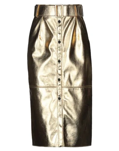 Msgm Midi Skirts In Gold