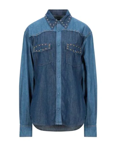 Roberto Cavalli Denim Shirts In Blue