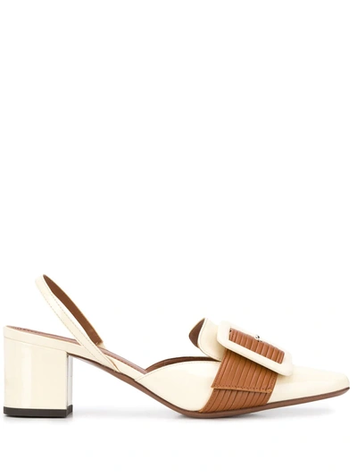 L'autre Chose Buckle Detail Slingback Pumps In Neutrals