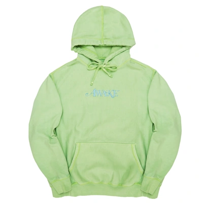 Pre-owned Awake  Embroidered Logo Hoodie Light Green