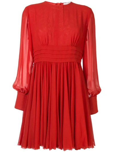 Karen Walker Scarlet Chiffon Skating Dress In Orange