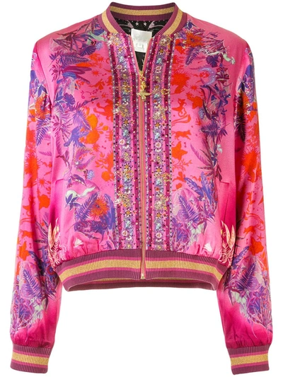 Camilla Tropic Of Neon Bomber Jacket In Pink