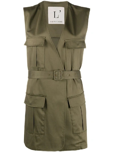 L'autre Chose Sleeveless Military Jacket In Green