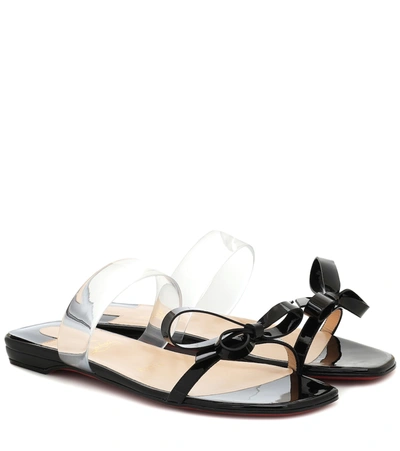Christian Louboutin Just Nodo Patent Leather Slides In Black
