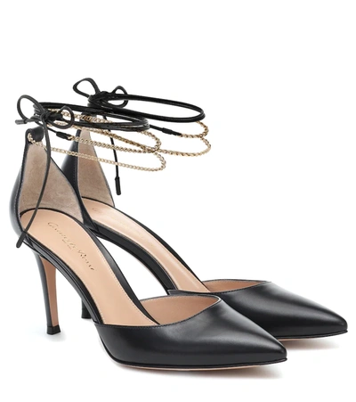 Gianvito Rossi Kira 85 Embellished Leather Pumps In Black