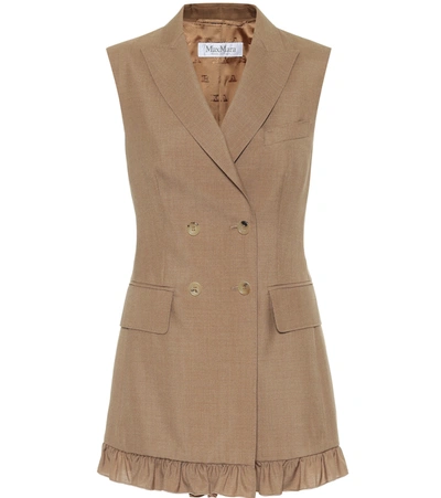 Max Mara Ladino Mohair And Silk Vest In Brown