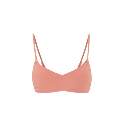 Melissa Odabash Vienna Ribbed Padded Bikini Top In Antique Rose