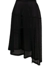 Jil Sander Lace-pattern Asymmetric Skirt In Black