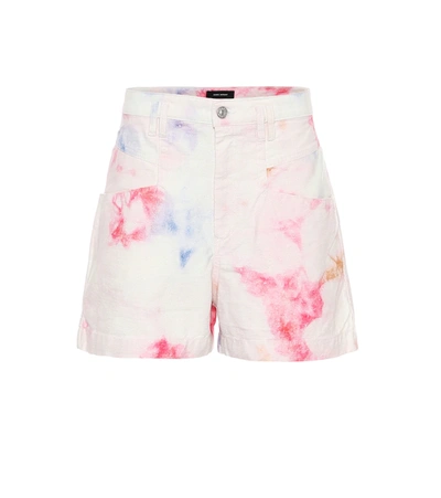 Isabel Marant Esquia High-rise Tie-dye Cotton Shorts In Pink