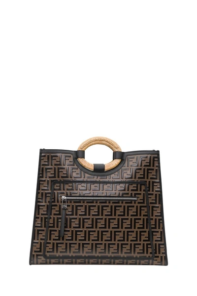 Fendi Runaway Large Shopper Bag In Brown