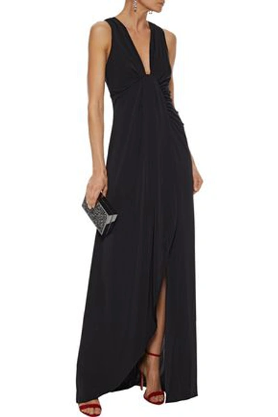 Cinq À Sept Sylvia Draped Jersey Gown In Black