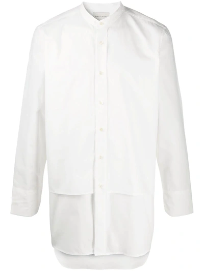 Sartorial Monk Long-line Double-hem Shirt In White